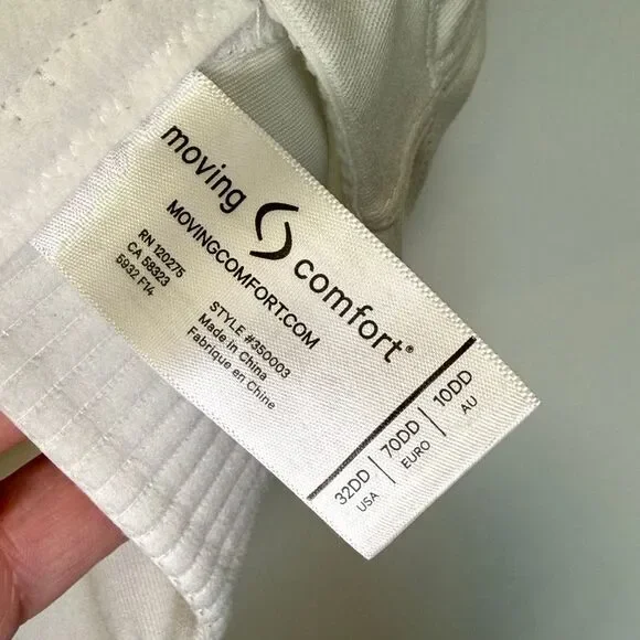 B27  Brooks Moving comfort Women Fiona white sport bra size 32DD NWOT - Picture 7 of 7